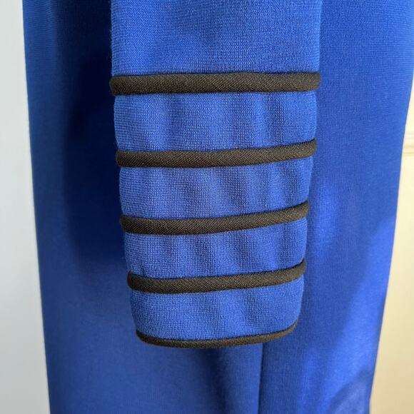 David Warren Dress Back Buttons Long Sleeve Wool Blue Vintage 80s Women's Size 8 - Picture 10 of 14